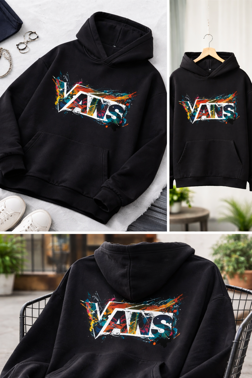 “VATS Splash Art Premium Black Hoodie”
