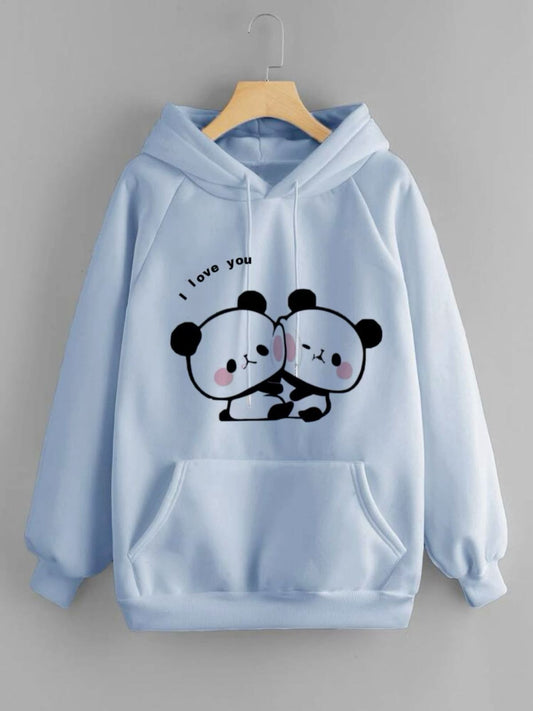 “Cute Panda Love Hoodie – Baby Blue”